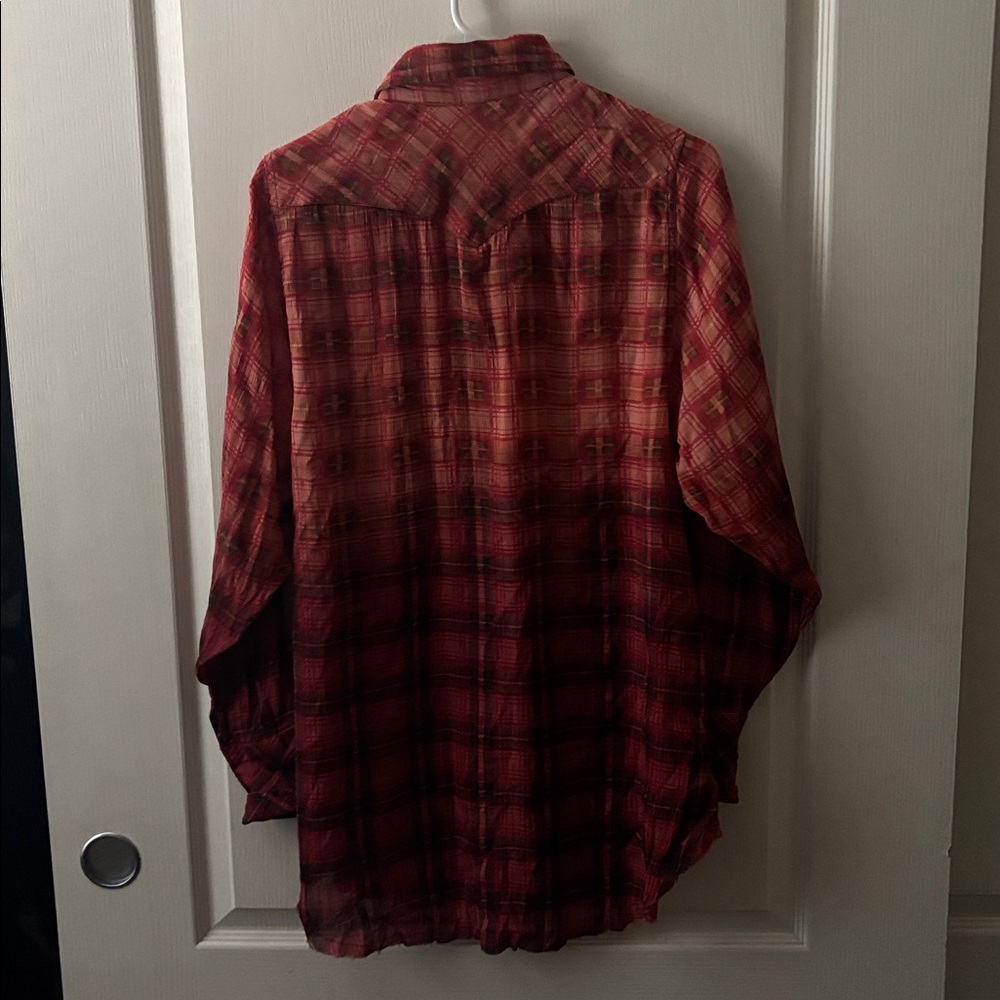 Free People Festival Oversized Plaid Button-Down Shirt - Picture 3 of 5